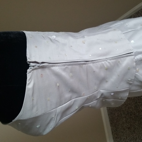 Vintage Silver Gray Sequined 3 Piece Ann Taylor  Jacket, Skirt and Bustier - Picture 6 of 8